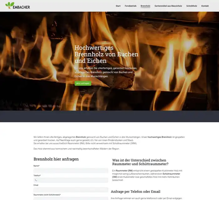 Forstbetrieb und Holzfachhandel Embacher in Baumholder hat eine Website erstellen lassen Forstbetrieb und Holzfachhandel Embacher in Baumholder hat eine Website erstellen lassen