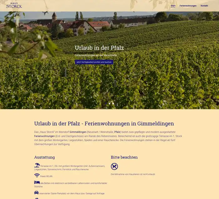 Ferienwohnung Storck aus Gimmeldingen Pfalz hat eine Website erstellen lassen Ferienwohnung Storck aus Gimmeldingen Pfalz hat eine Website erstellen lassen