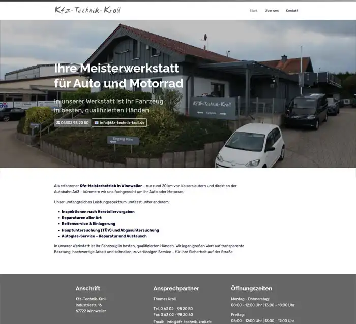 Kfz-Technik Kroll aus Winnweiler hat eine neue Website erstellen lassen Kfz-Technik Kroll aus Winnweiler hat eine neue Website erstellen lassen
