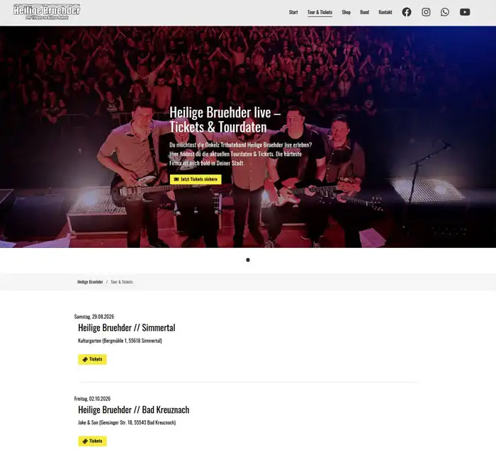 Onkelz Tribute Band Heilige Bruehder hat eine Website erstellen lassen Onkelz Tribute Band Heilige Bruehder hat eine Website erstellen lassen