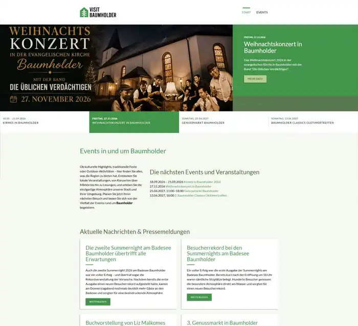 Visit-Baumholder hat eine neue Website für Events erstellen lassen Visit-Baumholder hat eine neue Website für Events erstellen lassen