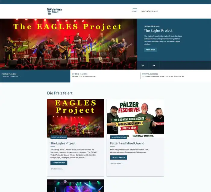 Die Pfalz feiert hat eine Website für Events erstellen lassen Die Pfalz feiert hat eine Website für Events erstellen lassen